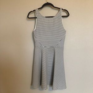 Striped white above the knee dress